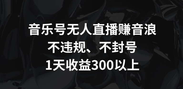 音乐号无人直播赚音浪，不违规、不封号，1天收益300+【揭秘】-沐颜网创资源