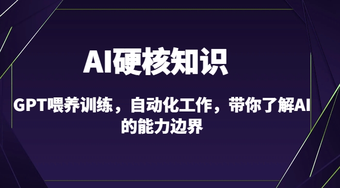 AI硬核知识-GPT喂养训练，自动化工作，带你了解AI的能力边界-沐颜网创资源