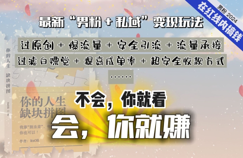 2024，“男粉+私域”还是最耐造、最赚、最轻松、最愉快的变现方式【揭秘】-沐颜网创资源