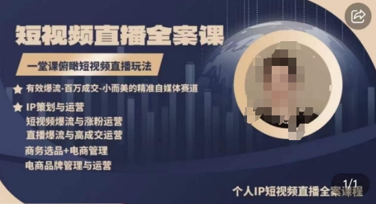 高品质IP短视频直播全案课程，一堂课俯瞰短视频直播玩法-沐颜网创资源
