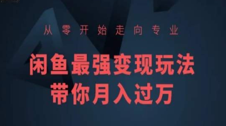 从零开始走向专业，闲鱼最强变现玩法带你月入过万-沐颜网创资源