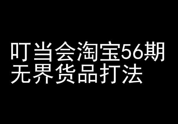 叮当会淘宝56期：无界货品打法-淘宝开店教程-沐颜网创资源