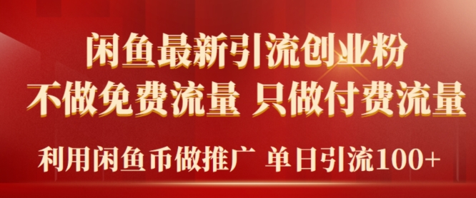 2024年闲鱼币推广引流创业粉，不做免费流量，只做付费流量，单日引流100+-沐颜网创资源