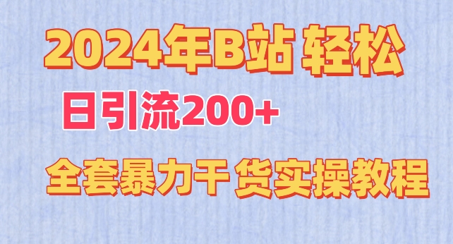 2024年B站轻松日引流200+的全套暴力干货实操教程【揭秘】-沐颜网创资源