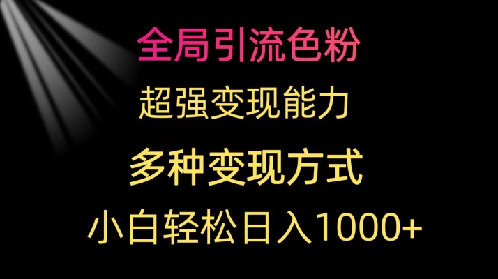 全局引流色粉，超强变现能力，多种变现方式，小白轻松日入1000+-沐颜网创资源