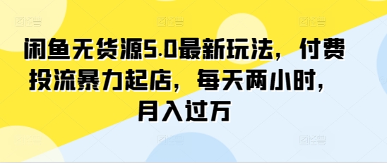 闲鱼无货源5.0最新玩法，付费投流暴力起店，每天两小时，月入过万!-沐颜网创资源