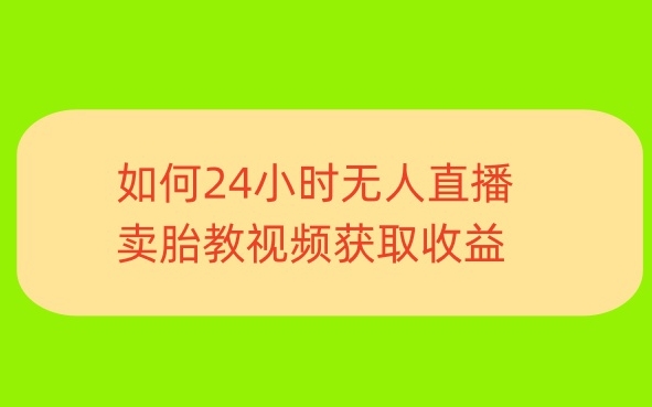 一单利润19.9.24小时无人直播胎教故事，每天轻松200+-沐颜网创资源