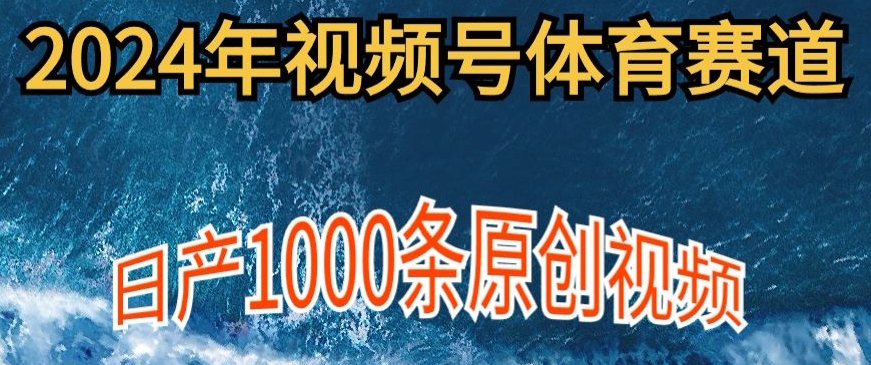2024年体育赛道视频号，新手小白轻松操作日产1000条原创视频，多账号多撸分成-沐颜网创资源