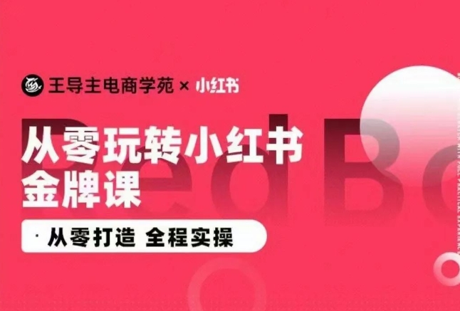 王导主·小红书电商运营实操课，​从零打造  全程实操-沐颜网创资源