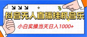 小白实操当天日入1000+，抖音24小时无人直播音乐，不违规，不封号纯撸音浪-沐颜网创资源
