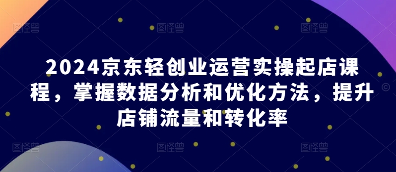 2024京东轻创业运营实操起店课程，掌握数据分析和优化方法，提升店铺流量和转化率-沐颜网创资源