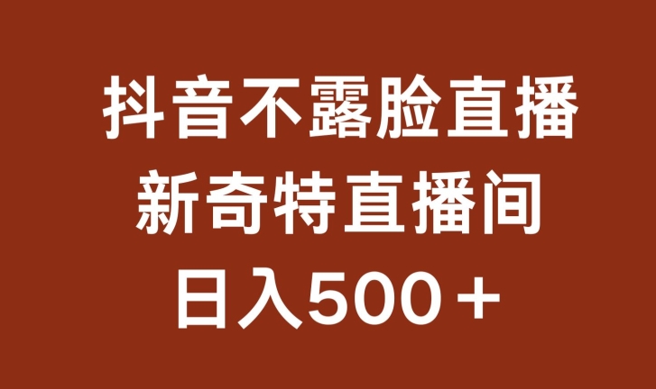 不露脸挂机直播，新奇特直播间，日入500+【揭秘】-沐颜网创资源