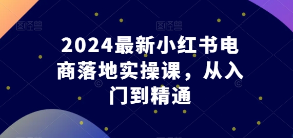 2024全新小红书电商落地式实操课，实用教程-沐颜网创资源