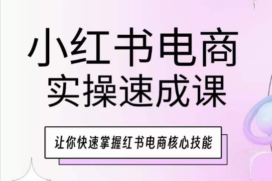 小红书电商实际操作速成课，让你快速把握小红书电子商务核心技能-沐颜网创资源