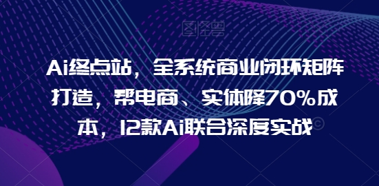Ai终点站，全系统商业闭环矩阵打造，帮电商、实体降70%成本，12款Ai联合深度实战-沐颜网创资源