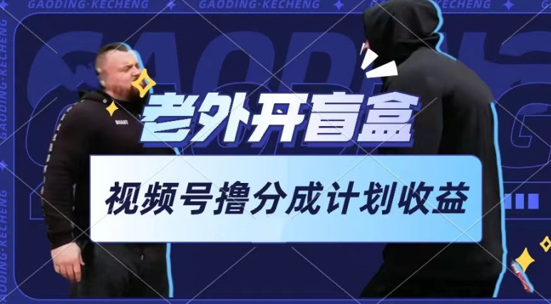 老外开盲盒视频，撸视频号分成计划收益，每天只需一小时，新手小白轻松上手【揭秘】-沐颜网创资源