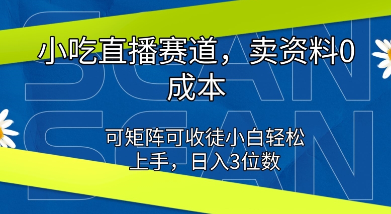 特色小吃直播间跑道，卖材料0成本费，可引流矩阵可招徒新手快速上手-沐颜网创资源