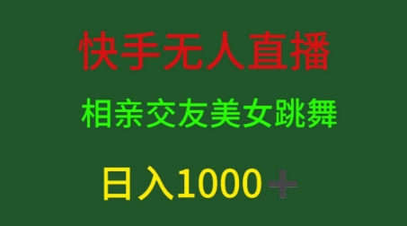 快手视频无人直播，单身交友，粉丝转现，日入1k-沐颜网创资源