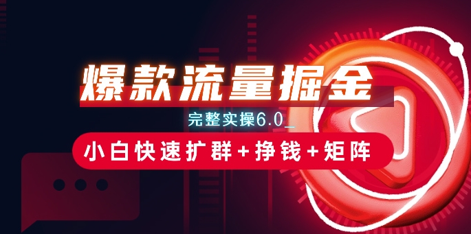 爆品总流量掘金队_详细实际操作6.0_新手迅速扩群 赚钱 引流矩阵构思【揭密】-沐颜网创资源