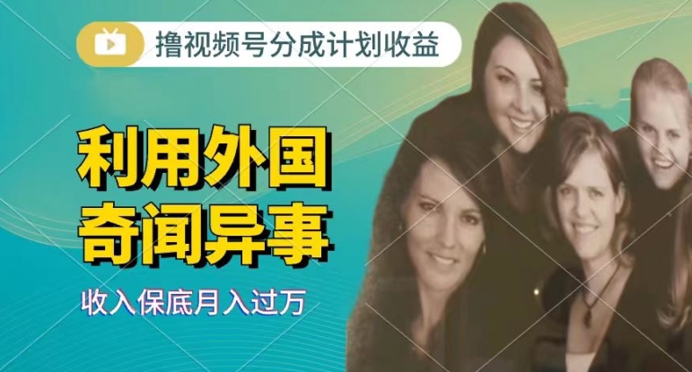 运用奇闻怪事短视频，撸视频号分为方案盈利，每天只需一小时，新手入门快速上手-沐颜网创资源