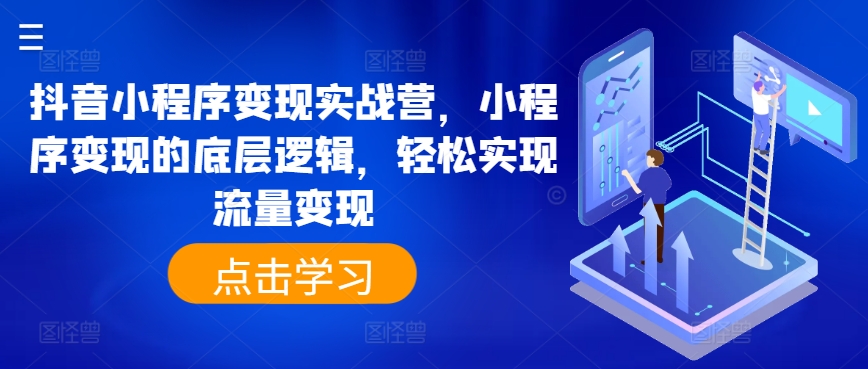 抖音小程序转现实战营，小程序变现的底层思维，真正实现数据流量变现-沐颜网创资源