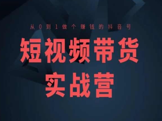 短视频卖货实战营(高级课)，从0到1做一个挣钱的抖音帐号-沐颜网创资源