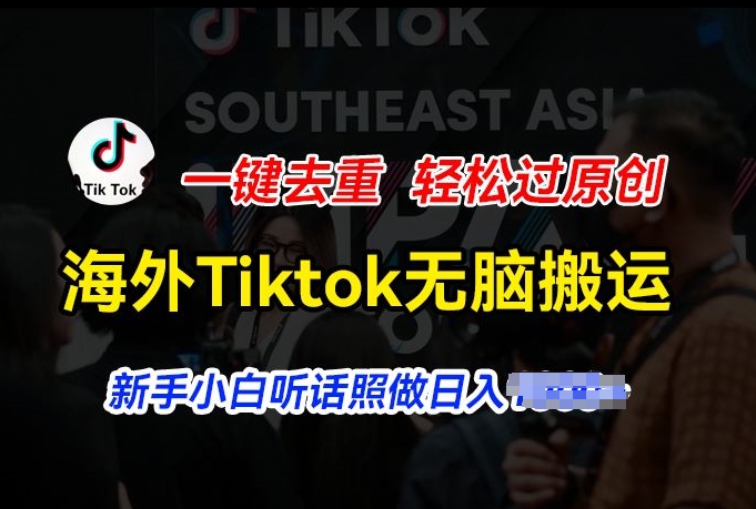 国外Tiktok小视频没脑子运送，一键去重轻松突破原创设计，新手入门照着做日入多张【揭密】-沐颜网创资源
