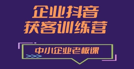 企业抖音营销拓客提高夏令营，中小型企业老总必修课程-中创网_分享中创网创业资讯_最新网络项目资源-沐颜网创资源