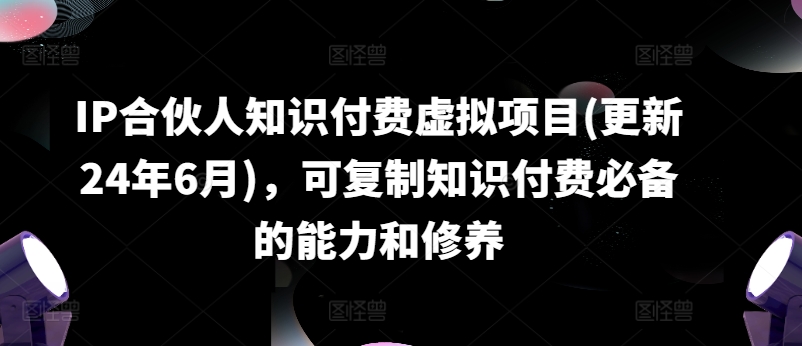 IP合作伙伴社交电商虚拟资源项目(升级24年6月)，复制推广社交电商必不可少能力与涵养-沐颜网创资源