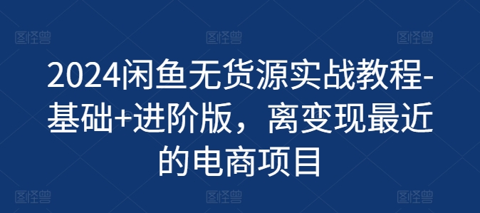 2024闲鱼平台无货源电商实战演练实例教程-基本 升级版，离转现近期的电商项目-沐颜网创资源