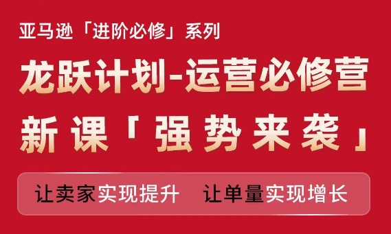 亚马逊平台升阶必需系列产品，龙跃方案-经营必需营新授课，让卖家完成提高 让订单数实现增长-沐颜网创资源