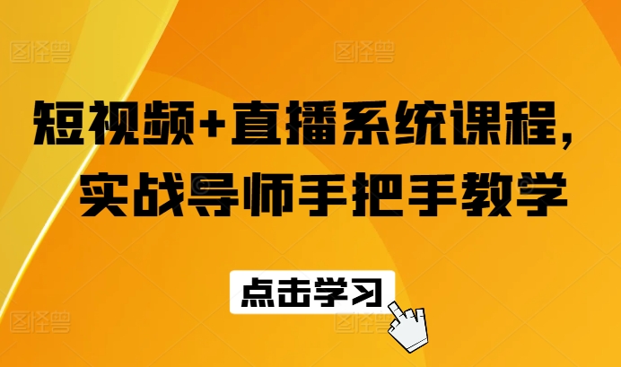 短视频+直播系统课程，实战导师手把手教学-沐颜网创资源