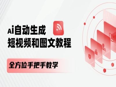 AI自动生成短视频和图文课程，全方位手把手教学-沐颜网创资源