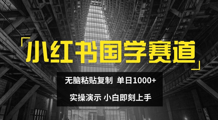小红书的国学经典跑道，没脑子粘贴复制，单日1K，实际操作演试，新手立刻入门【揭密】-沐颜网创资源