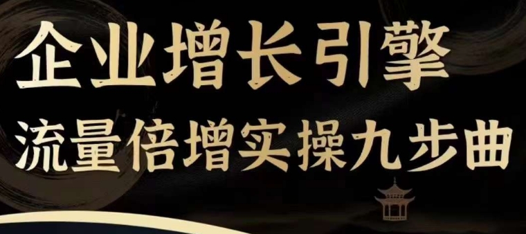 公司增长点总流量增长实际操作九步曲，一套课程内容帮你找到迅速、简易、合理、可复制的拓客 变现模式，-沐颜网创资源