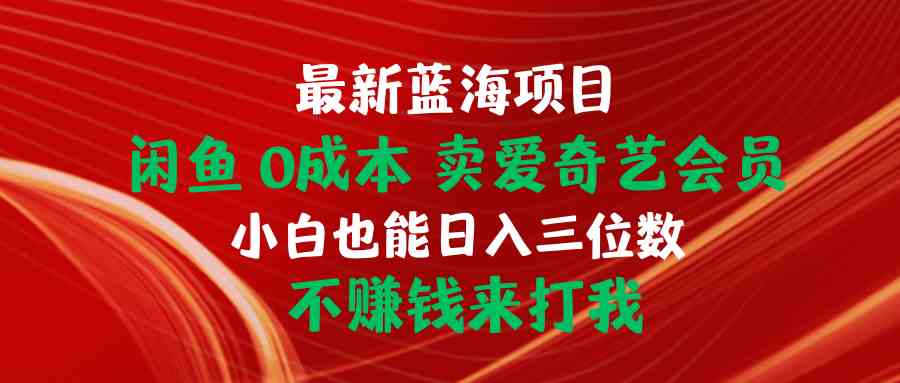 淘宝闲鱼VIP，0成本费，当日开单 日入1.5k，不断回购-沐颜网创资源