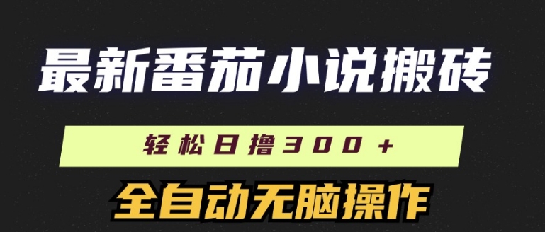 全新番茄小说打金，日撸300 ，自动式实际操作，可引流矩阵变大-沐颜网创资源