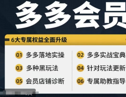 拼多多会员，拼多多平台实战演练秘笈 实战演练落地式实际操作，从初学者到高级具体内容全覆盖-沐颜网创资源