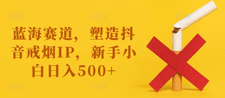 瀚海跑道，营造抖音视频戒烟戒酒IP，新手入门日入500 【揭密】-沐颜网创资源