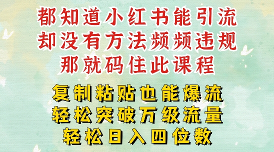小红书的靠拷贝一周提升千级流量入口干货知识，以瘦身为例子，每日平稳引流变现四位数【揭密】-沐颜网创资源