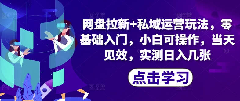 百度云盘引流 私域流量运营游戏玩法，零基础入门，小白可实际操作，当日奏效-沐颜网创资源