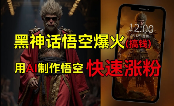 黑神话悟空爆红，已有人利用这一波网络热点转现几十万，平常人还可用AI蹭上这一波关注度弄钱，有多种转现方式-沐颜网创资源