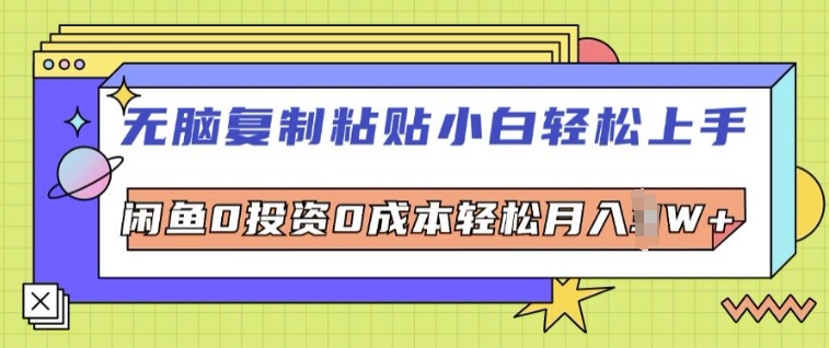 没脑子拷贝新手快速上手，闲鱼0投入0成本费轻轻松松月入W-沐颜网创资源