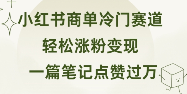 小红书的商单小众跑道 一篇手记关注点赞破万 轻轻松松增粉转现-沐颜网创资源