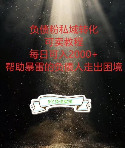 负债粉掘金计划，帮助负债者解决问题，债务规划，债务重组，最好的变现方式【揭秘】-沐颜网创资源