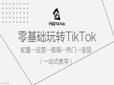 零基础玩转TikTok，配置一运营一剪辑一热门一变现，一站式教学-沐颜网创资源