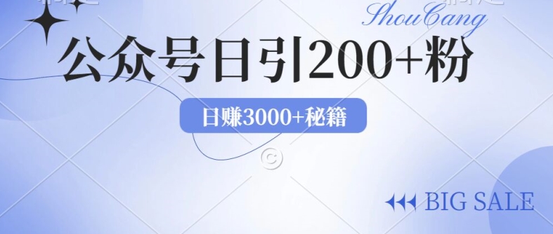 2024年用AI洗稿公众号日引流200+创业粉-沐颜网创资源