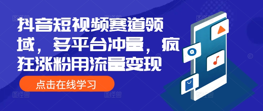 抖音短视频赛道领域，多平台冲量，疯狂涨粉用流量变现-沐颜网创资源