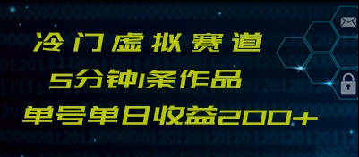 全新小众跑道5min1条著作单日运单号盈利200-沐颜网创资源