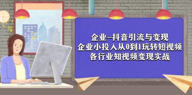 公司-抖音吸粉与转现：规模小资金投入从0到1轻松玩小视频 各个行业知视频变现实战演练-沐颜网创资源